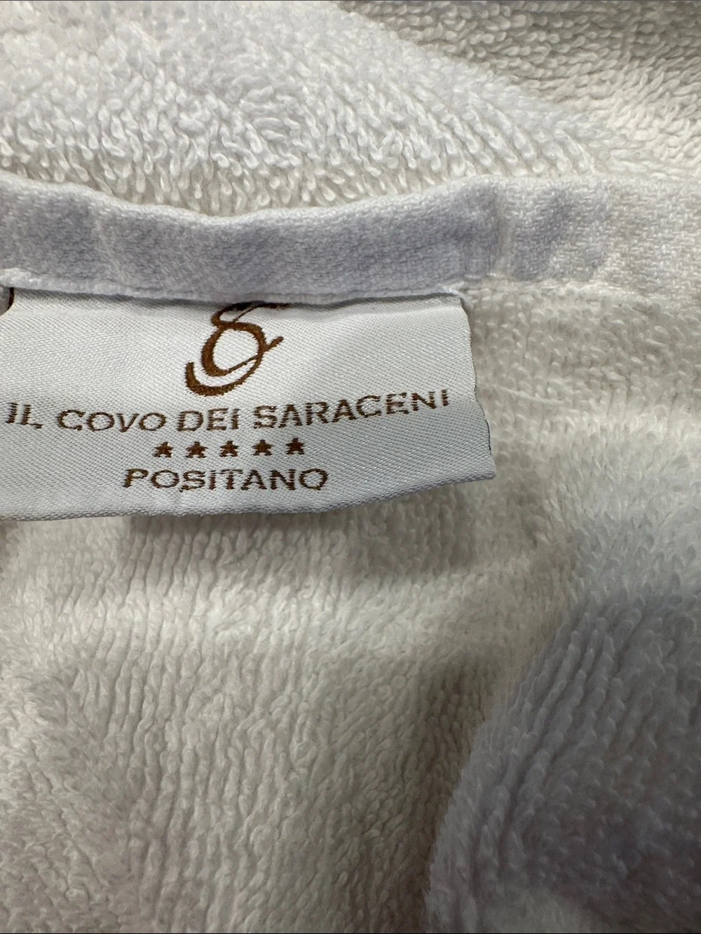Etro vintage White Embroidered Towel with Contrast Stripe Face/ hands